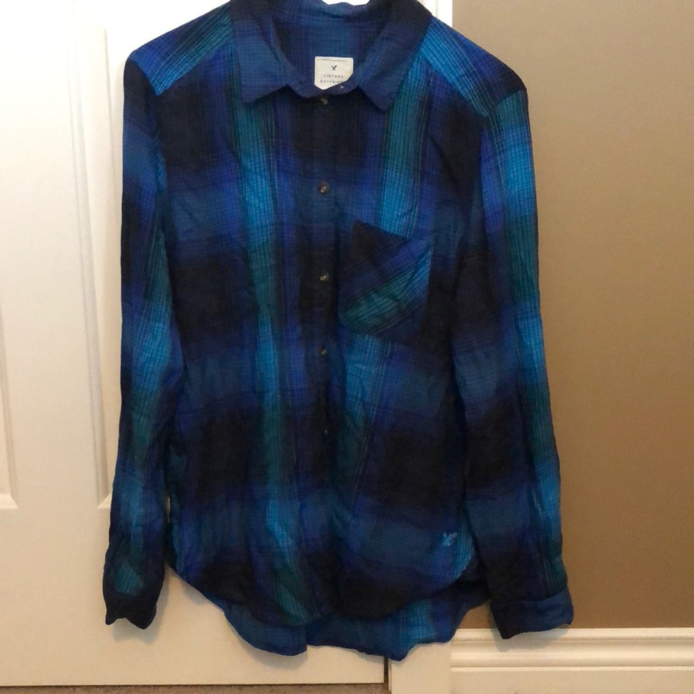American Eagle Vintage Boyfriend Plaid Shirt